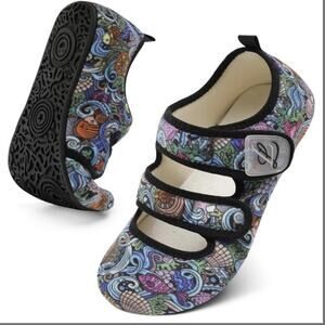 Women's Adjustable Diabetic Wide Slippers,Indoor/Outdoor Arthritis Edema Sz 8-9